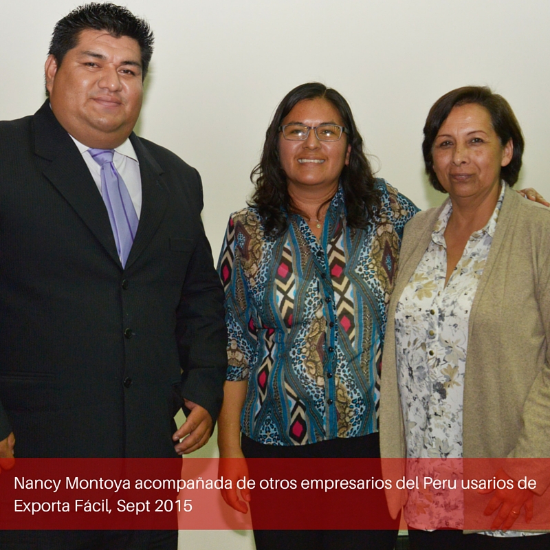 Nancy Montoya acompañada de otros empresarios del Peru usarias de Exporta Fácil, Sept 2015 (2)